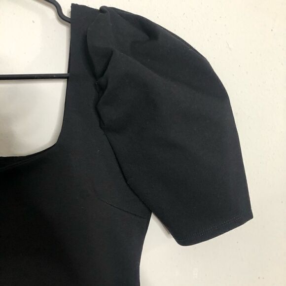 Puff Sleeve Square Neck Bodycon Mini Dress - Picture 6 of 11